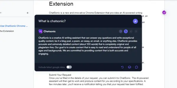 Chatsonic extension Step 4